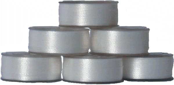 144 Prewound Bobbins - White L Size Plastic Sided