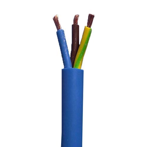 Blue Arctic Grade 4mm² Rated 30A BS6500 3 Core Mains Flex Cable. Twin and Earth for IP44 Hookup Trailing Fly Leads etc (5 Metres)
