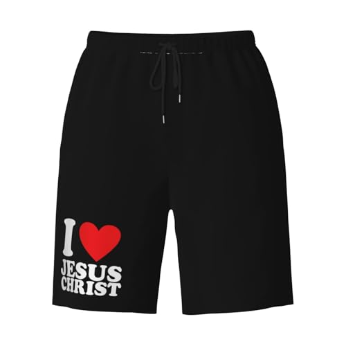 I Love Jesus Christ Mens Swim Trunks Quick Dry Board Shorts 7" - Hawaii Beach Swimwear4