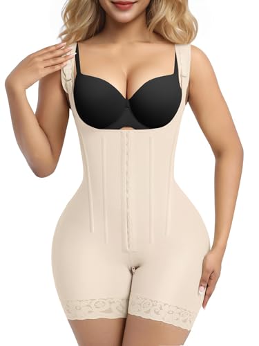 Image of SHAPERX Women's Fajas Colombianas Tummy Control Shapewear Postpartum Butt Lifting Body Shaper with Boned Support