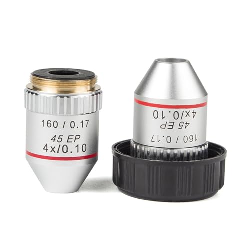 Microscope 4X 10X 40X 100X 160/0.17 Semi Plan Achromatic Lens for Biological Microscope(4X)