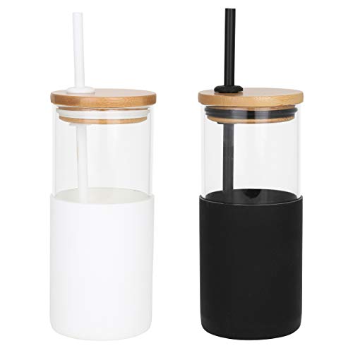 Reusable Glass Tumbler with Bamboo Lid