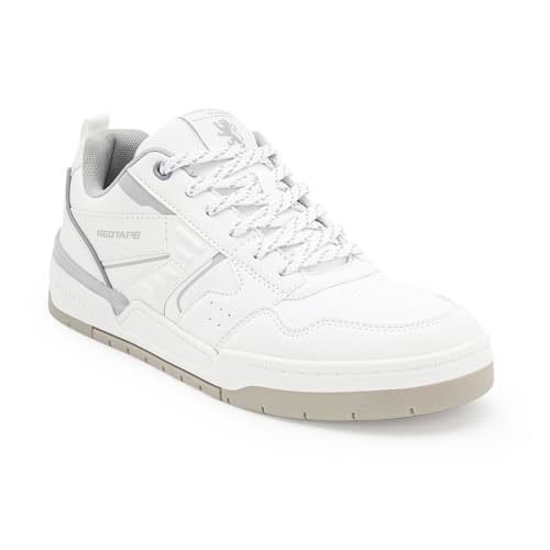 Image of Red Tape Low Cut Lifestyle Sneakers for Men in Grey White | Lifestyle Sneakers | Grey White | 8 UK