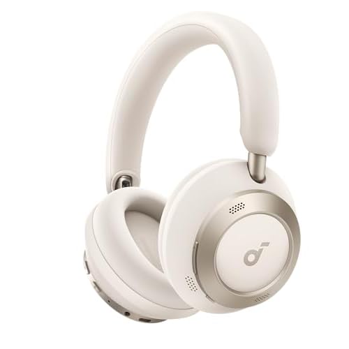 Soundcore Space One Pro d'Anker, Casque Bluetooth sans Fil avec Réduction de Bruit Adaptatif et 6 micros, Design Super Pliable, Autonomie 60h, Chargement Ultra-Rapide, H-Res Wireless Audio a