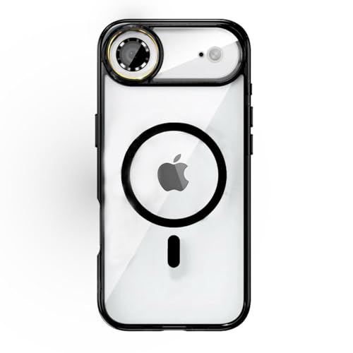 Image of TechTrendz Polycarbonate Transculent Back Cover for iPhone Air Compatible with MagSafe, Scratch-Resistant Camera Bump Protection Shockproof Military-Grade Protection TPU Magnetic Back Case (Black)