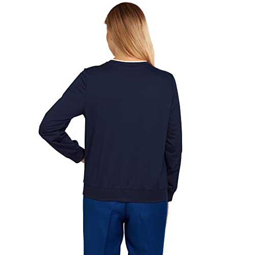 Alfred Dunner Womens Pumpkin Top, Navy, M2