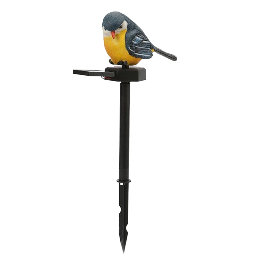 CTRLZS Cute Resin Bird Figurine Lamp Solar Powered Led Night Lights for Outdoor Garden Waterproof Decoration Lamps with Stake A