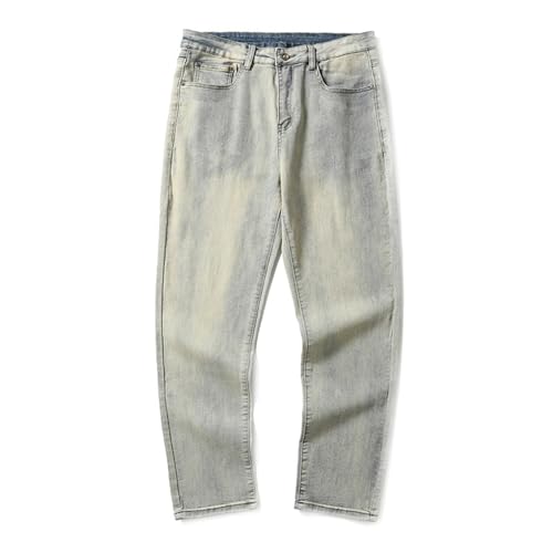 Men's Jeans Summer Vintage Stretch Retro Casual Straight Leg Denim Pants