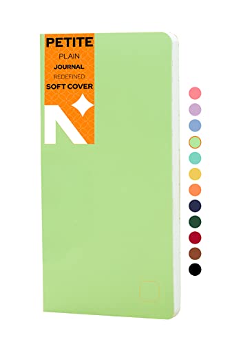 Image of NEORAH - PETITE Notebook SOFT COVER | Organiser REFILL | Unruled Notebook Journal | 110 GSM | 160 pages (Size 21.0 cm x 10.5 cm) Journaling Writing Note Taking Diary, Travellers Journal- LIGHT GREEN