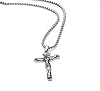 ZIPPICE Crucifix Necklace 925 Sterling Silver Jesus Cross Pendant Necklace with Stainless Steel Chain Catholic Pendant Cross and Chain Jewellery Gift for Men Women Easter Gifts #3