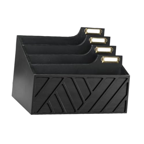 Qianly Mail Organizer, Letter Sorter Organization Accessories Desk Organizer Letter Holder Mail Sorter for Countertop Desktop Desk, Black