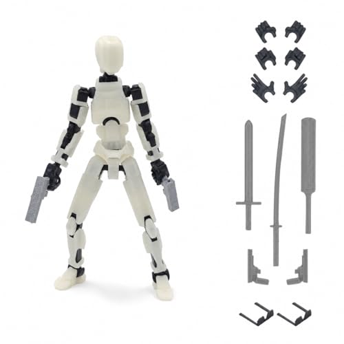 Image of Glow in Dark Dummy13 Fully Articulated Action Figure | 3D Printed Robot Assembly Kit | 5.4 Inch Tall Poseable Collectible Model | Dynamic Poses | DIY Display Figure | Made in India (Blue)