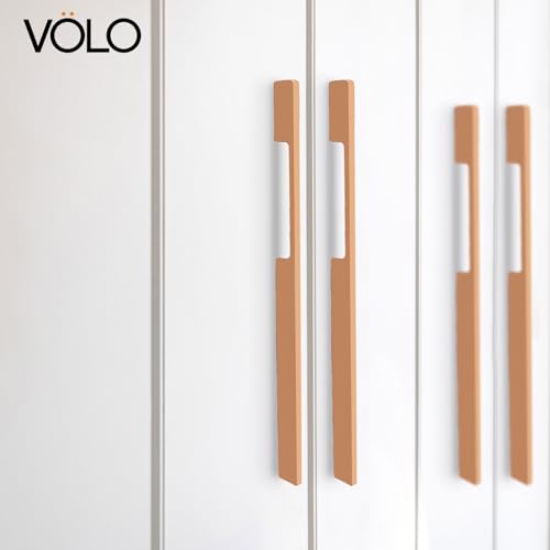 Image of VOLO Wardrobe Cabinet Handle - Multi-Use Pull Handle for Wardrobe, Drawer, Sliding Closet, and Door in Kitchen, Office, and Bedroom Pack of 1 (Rose Gold, 450MM (18 Inch))