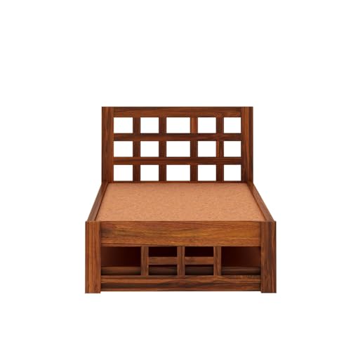 Ferrovilla XIOS Dark Trundle Single Sheesham Wood Bed for Bedroom | Solid Wood | Without Storage | Single Size | Bedroom Furniture | 2 Years Warranty - Image 6