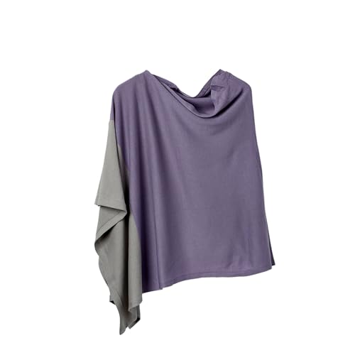 Image of Hadley Wren Women's Classic Colorblock Everyday Cotton Poncho, Black Solid Solid