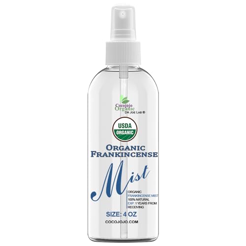 Dr Joe Lab Organic Frankincense Mist For Skincare - USDA Certified Organic - 4 oz- Toning Mist, Face, Hair, Body Spray - Frankincense Essential Oil & Glycerin - Packaging May Vary