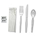 Boardwalk FKTNSHWPSWH 6-Pc. Cutlery Kit, Condiment/Fork/Knife/Napkin/Spoon Heavyweight White 250/CT