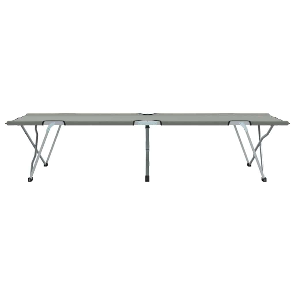 Klapp Schlafbett Campingbett faltbar grau 194 x 62,5 x 42,5 cm Stahlrahmen leicht tragbar kompakt für Outdoor Garten Festival Notfall Übernachtung Erwachsene Kinder bequem