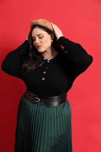 CARCOS Plus Size Sweaters for Women Long Sleeve Knitted Pullover Sweaters Crewneck Jumper Tops Lightweight Casual XL-5XL2