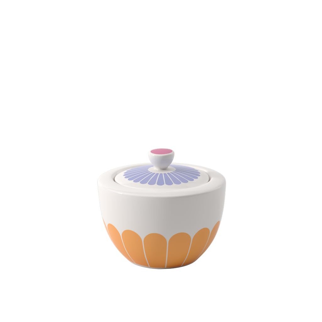 Villeroy & Boch – Fleur Sugar Bowl, Dimensions: Approx. 10 × 10 × 9 cm, Multicoloured, Dishwasher-Safe & Microwave-Safe, Floral Decor, Premium Porcelain Bowl for Sugar