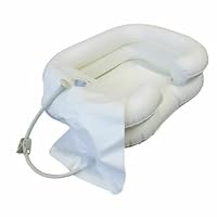 CURA FARMA Cura Active Easy Wash – tragbares Kopfwaschbecken für ältere Menschen und bettlägerige Patienten, Haarwäsche im Bett mit aufblasbarer Wanne, 30 x 40 cm und Wasserbeutel, Kopfwaschbecken für