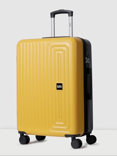 Image of Wiki Ripple 8 Wheel Hardside Polycarbonate Trolley by Wildcraft,Medium,Yelow Black