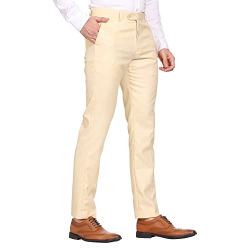 Image of MALENO Men's Diamond Textured Regular Fit Trouser | Soft and Breathable Fabric | Trousers for Office, Party