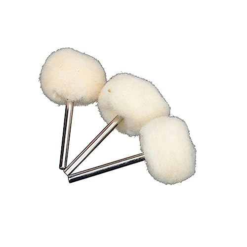 KONTONTY 30Pcs Wool Polishing Wheel for Rotary Tools White Felt Buffing Discs with Mandrel for Jewelry Polishing Versatile Grinding Accessories