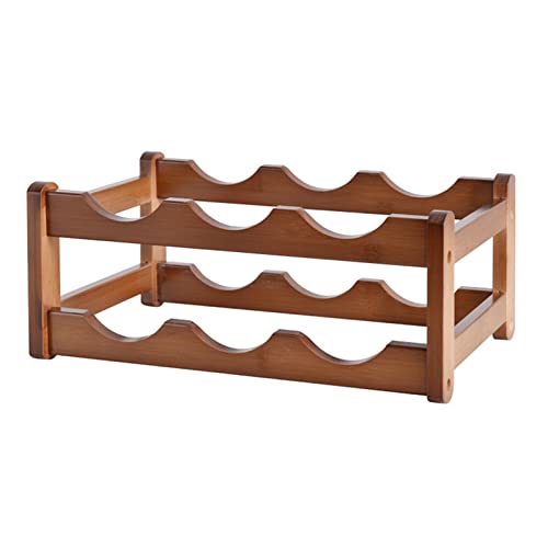 jiingekk Wood Wine Rack Standing Bottle Holder Cabinet Shelf 2 Tiers/3 Tiers Wood Wine Storage Rack Counter Top for Home