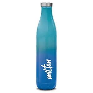 Milton Prudent 1100 Thermosteel 24 Hours Hot and Cold Water Bottle, 1023 ml, Blue | Leak Proof | Easy to Carry | Office Bottle | Hiking | Trekking | Travel Bottle | Gym | Home | Kitchen Bottle