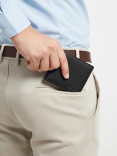 Image of Police Leather Coin Wallet for Men, Gents Purser with Card Holder Compartments (Black)