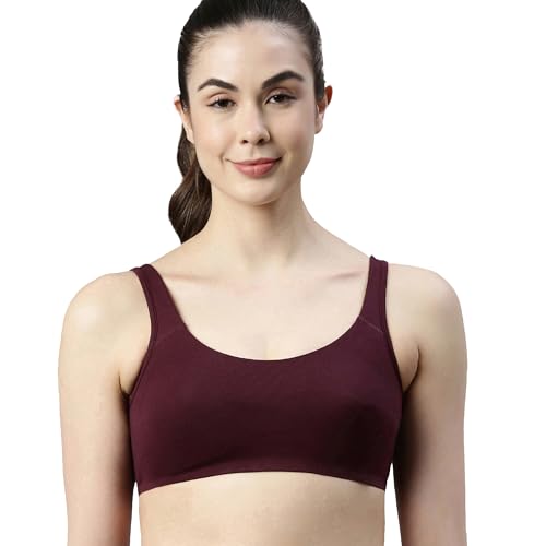 Image of Enamor Low Impact Women's Cotton Easy Everyday Bra - All Day Comfort Non Padded, Wirefree, High Coverage - SB06