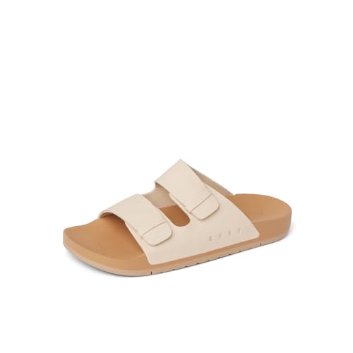 Image of REEF Ojai Two Bar Women's Fashion Slide Sandal, Premium Leather, Soft Cushion Footbed