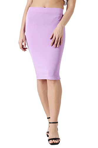 Image of POPWINGS Casual Solid Pencil Skirt for Women || Semi-Formal Office Wear Knee-Length Skirt for Women || Stylish Mini Skirt for Women || Summer Pencil Skirt for Women