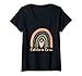 Femme Adorable cafetière Crew Squad – Lunch Lady Squad Cœur arc-en-ciel T-Shirt avec Col en V