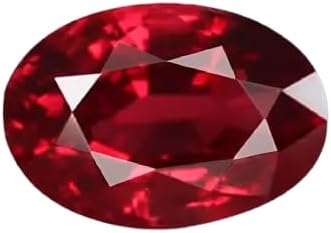 Shree JamsShree Jewelrs 9.25 Ratti Ruby Oval Shape Gemstone Original and Certified Natural Manik Unheated and Untreated Gemstone for Gift Man And Women +A4, 9.25, Gemstone, Ruby