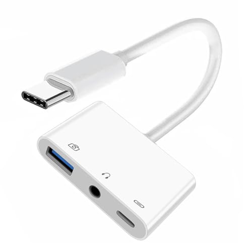 CY Type C USB-C - 3.5mm オーディオ AUX & Type-A USB2.0 OTG メス PD電源充電アダプター付き ノートパソコン タブレット 携帯電話に対応