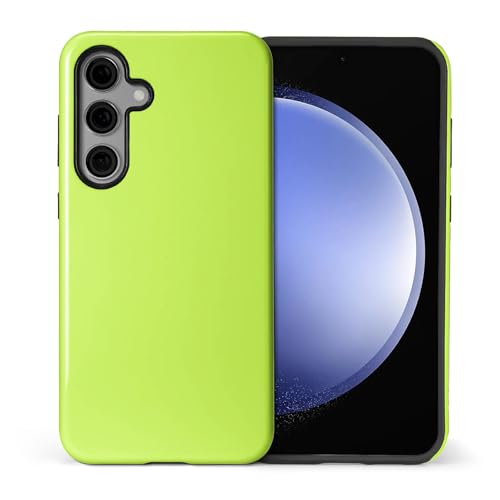 Coque Samsung S25 silicone hybride double couche HL2 Vert fluo