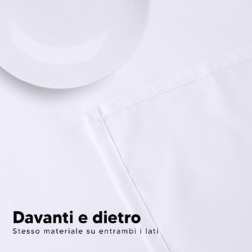 Utopia Kitchen Tovaglia Antimacchia - 152 X 213 Cm (Confezione Da 2, Bianco) Lavabile In Lavatrice Copritavolo - Ottimo Per Feste, Eventi, Matrimoni E Ristoranti (60 X 84 Pollici) - 6