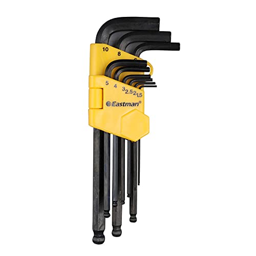 EASTMAN Ball Point Allen Keys set of 9 - CRV Steel, Comfort Grip, Black Finish, Organized Storage Box, EAK-2403 (B09FM1D5C5) Amazon Price History, Amazon Price Tracker