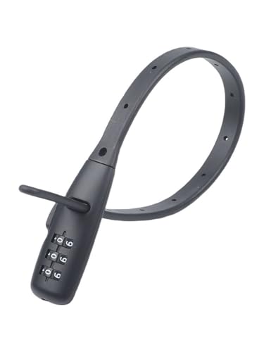 Candado de cable para bicicleta con combinación de 3 dígitos negro miniatura 6