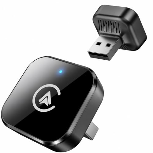 Image of Wireless CarPlay Adapter & Android Auto Adapter, 2-in-1 Mini Dongle, Wired to Wireless, Plug & Play, Fast Auto Reconnect, Stable Low-Latency Connection, for iPhone & Android, Cars 2016+, Black