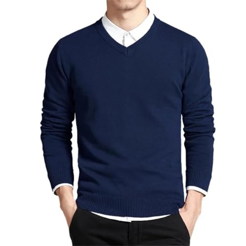Men Long Sleeve Pullovers Outwear V Neck Male Loose Fit Knitting Clothing Sweater2