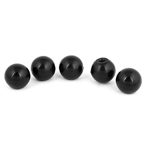 Aexit 5 Pcs Construction hardware M6x25 6mm Threaded Mounted Hole 25mm Dia Ball Contol Knobs Black Model:79as73qo494