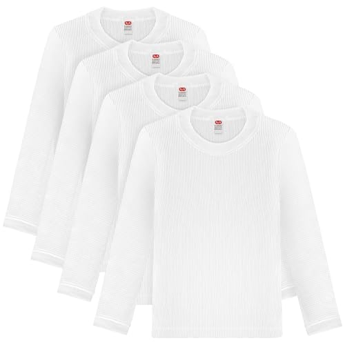 La Mejor Selección de Niñas en Ropa Interior comprados en linea. 47 Genérico Pack 4 Camisetas Térmicas para niños y niñas Manga Larga, Blanca, Cuello Redondo (MX/US, Edad, 8 Años)