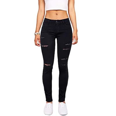 black tight ripped jeans