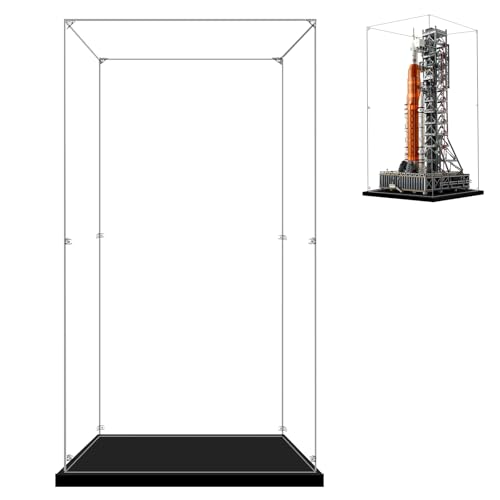 LILIKAKA Acrylic Display Case for Lego 10341 NASA Artemis Space Launch System, 13.77x12.99x29.52inches (35x33x75cm), Protect Your Collectibles from Dust with a Clear Showcase