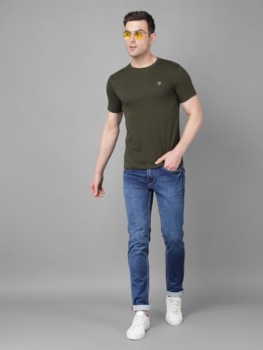 Image of Dollar Cotton Rich Fabric Solid Men's T-Shirt | Chest Logo Branding | Wide Array of Attractive Colours