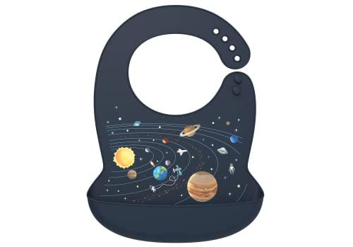 Image of lofca Silicone Bib For Babies & Toddlers Self Feeding BPA Free Waterproof Comfortable Soft Space