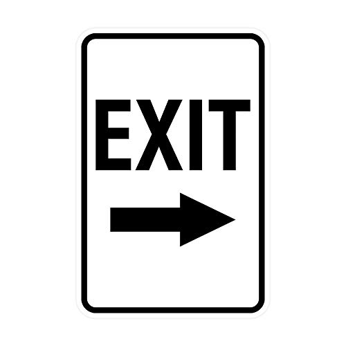 Panneau de sortie avec flèche Signs ByLITA de finition soignée pour intérieur et extérieur